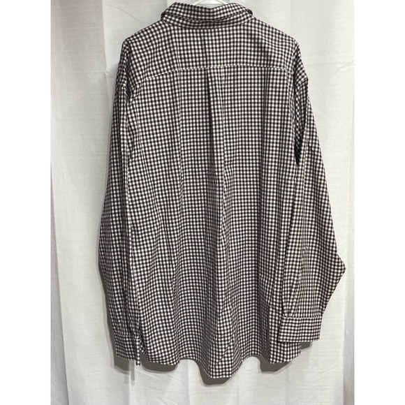 Brooks Brothers 346 Long Sleeve Button Up Whute and Maroon Checked Size XXl EUC - Picture 4 of 5